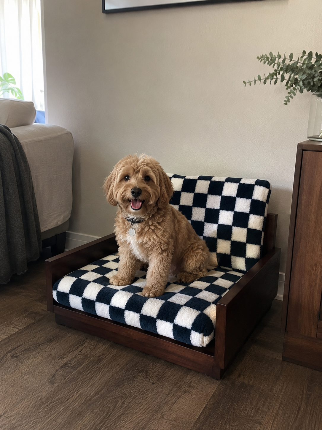 Navy Check Cat Chair product image 2