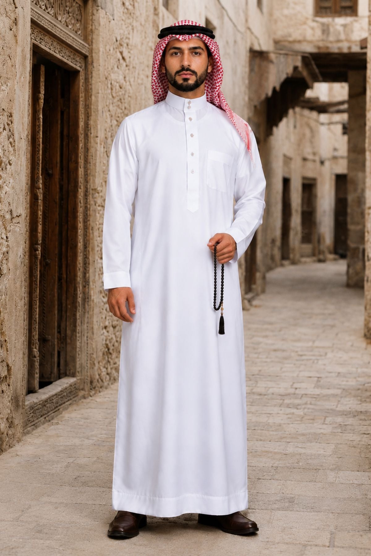 Classic White Saudi Thobe for Men