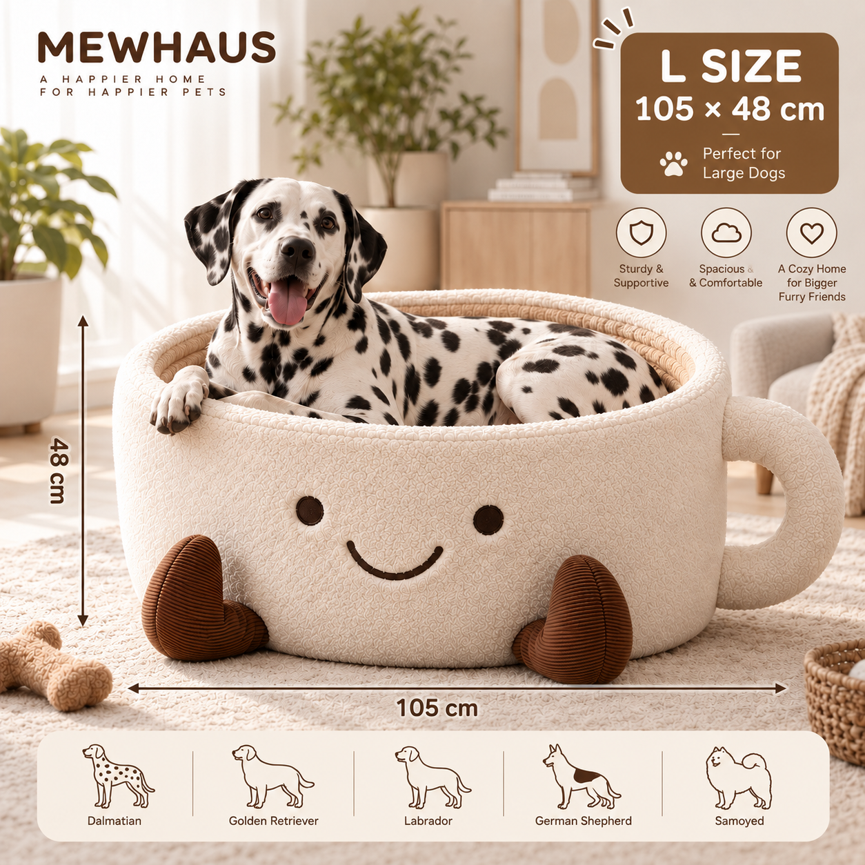 MEWHAUS Perfect Cup Cozy Pet Bed