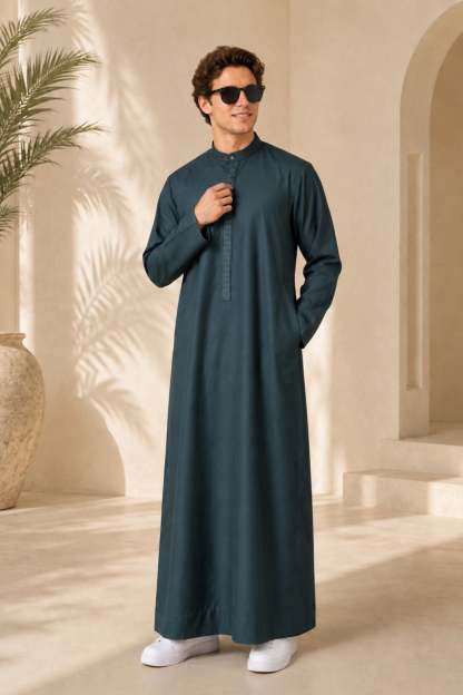 Elegant Green Saudi Thobe for Men