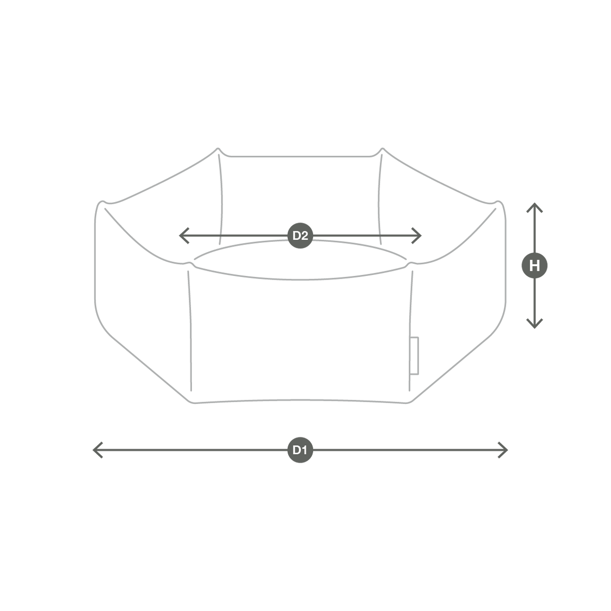 MEWHAUS Calma Hexagon Cat Bed size guide