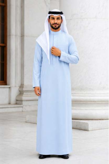Sky Blue Saudi Thobe for Men
