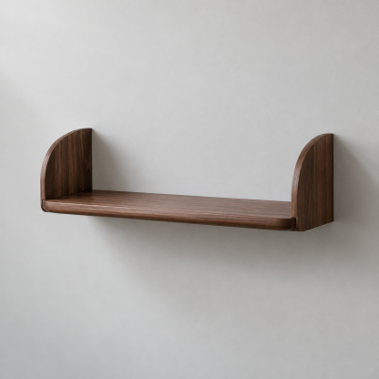 Arc Walnut Wall Shelf — AI-generated design visualization