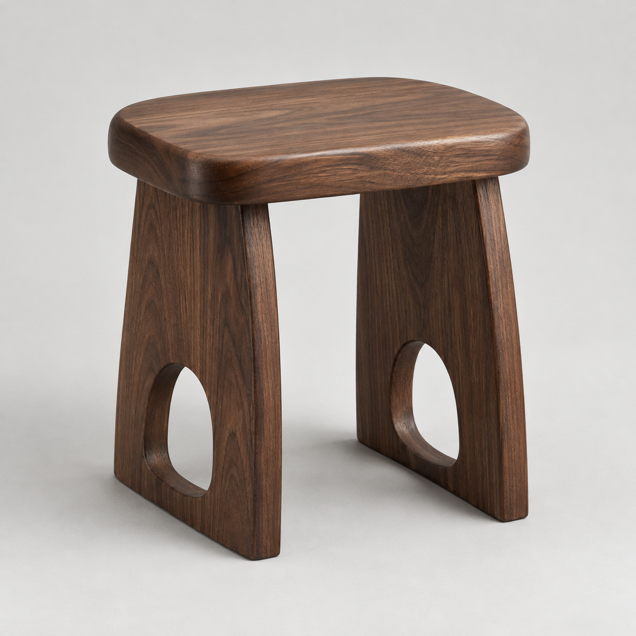 Arch Walnut Stool — AI-generated design visualization