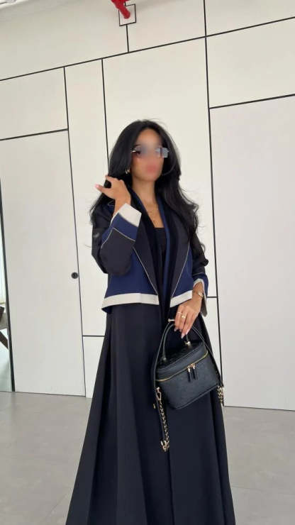 Blue Black Designer Abaya