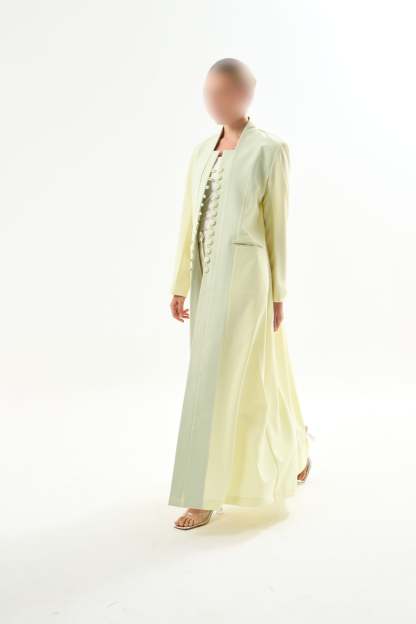 Butter Yellow Straight Abaya - Can be Customized in many colors