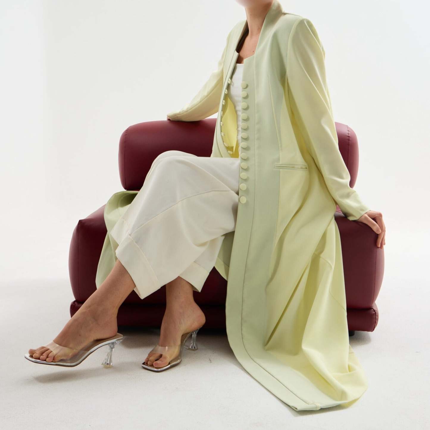 Butter Yellow Straight Abaya - Can be Customized in many colors