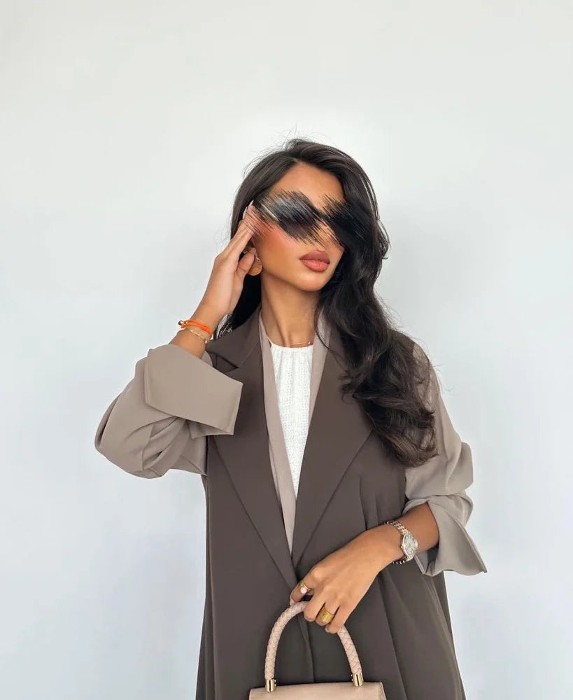 Brown Blazer Abaya with Shaila