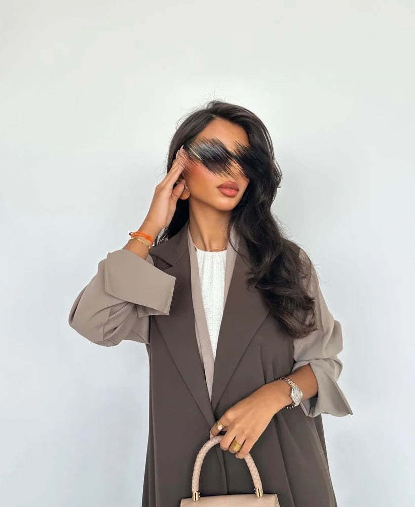 Brown Blazer Abaya with Shaila