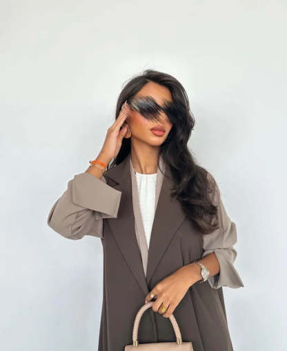 Brown Blazer Abaya with Shaila