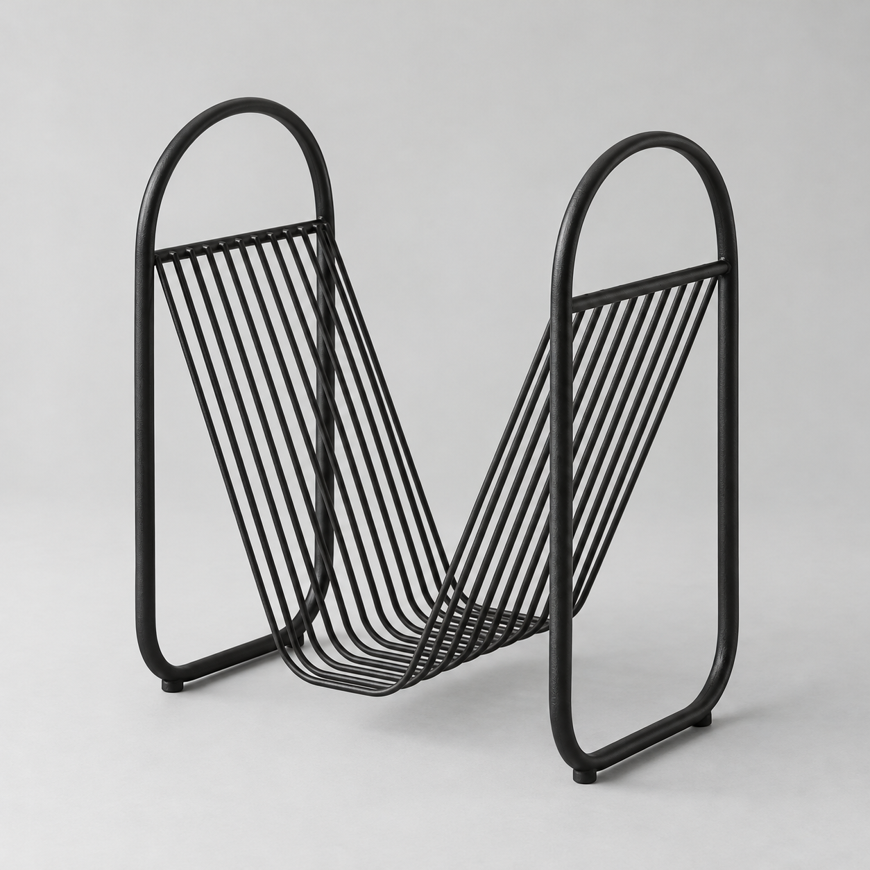 Loop Steel Magazine Rack — AI-generated design visualization