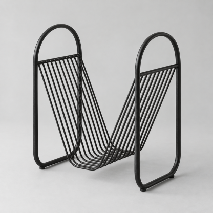 Loop Steel Magazine Rack — AI-generated design visualization