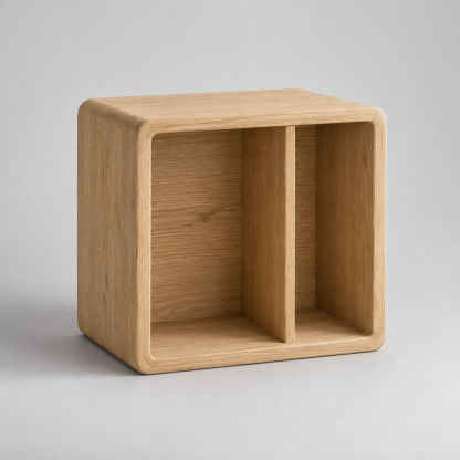 Niche Oak Cube Shelf — AI-generated design visualization