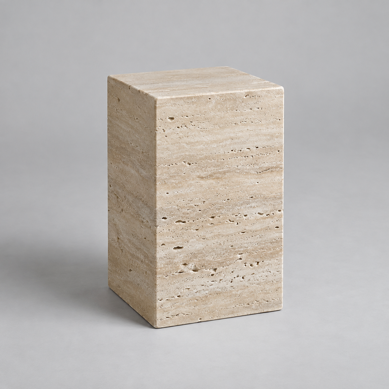 Plinth Travertine Side Table — AI-generated design visualization