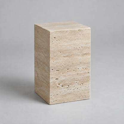 Plinth Travertine Side Table — AI-generated design visualization