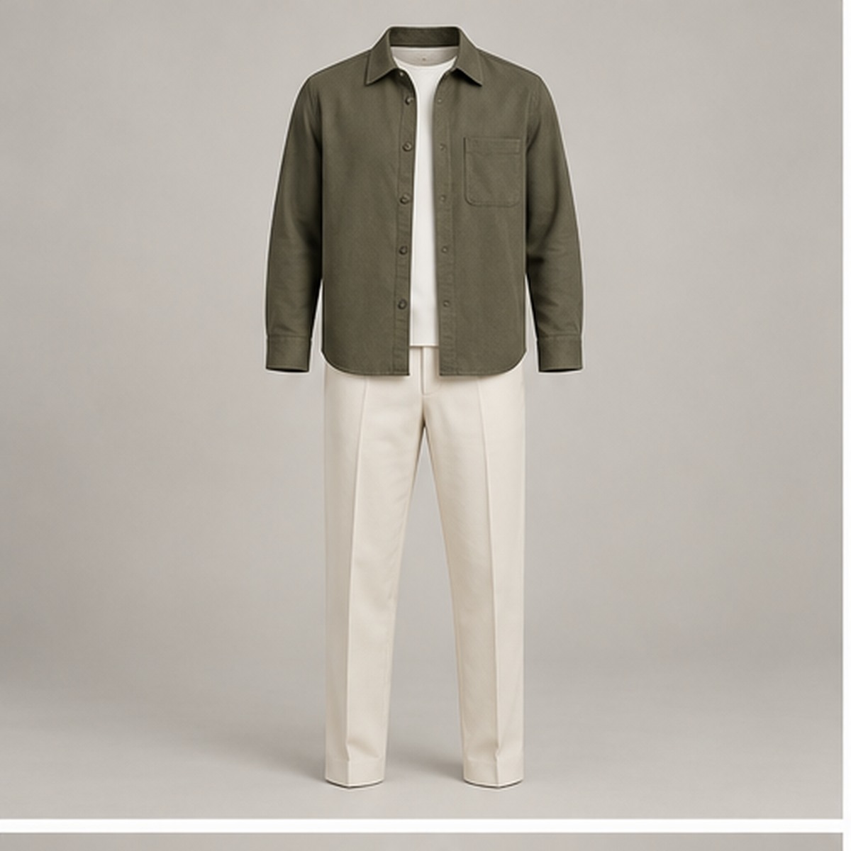 Rashid Olive Overshirt Set