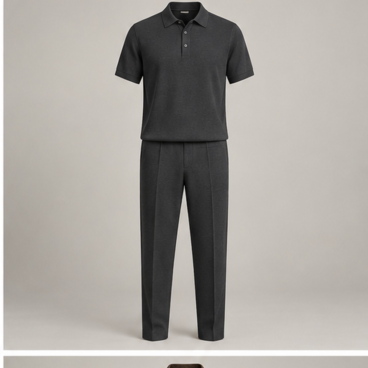 Saif Charcoal Polo Set