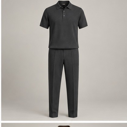 Saif Charcoal Polo Set