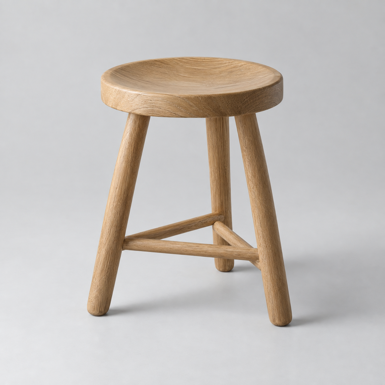 Taper Oak Perch Stool — AI-generated design visualization