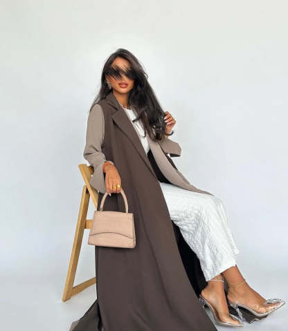 Brown Blazer Abaya with Shaila