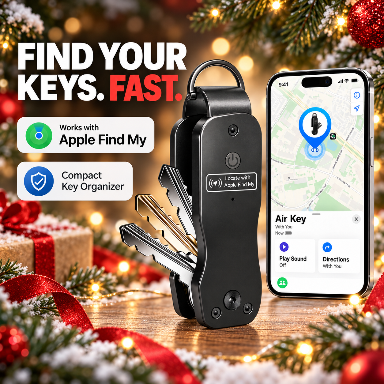 Smart Key Organizer with Apple Find My - 1