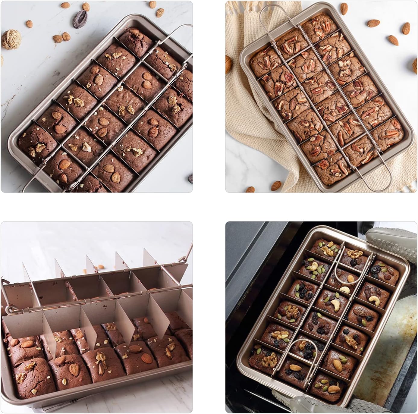 18-Portion Brownie Pan with Removable Divider - 5