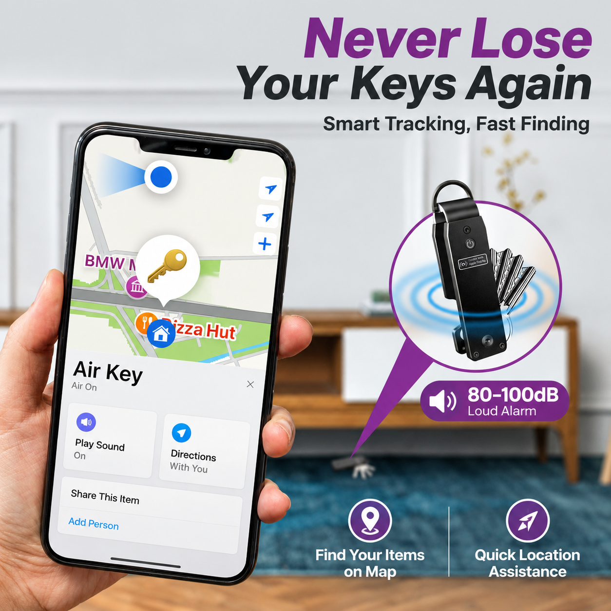 Smart Key Organizer with Apple Find My - 7