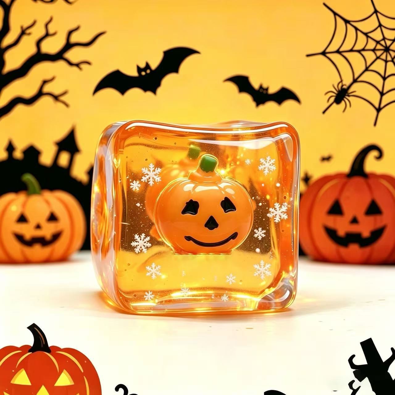 Halloween Character Squishy Cube – Soft Slow-Rise Toy - 7
