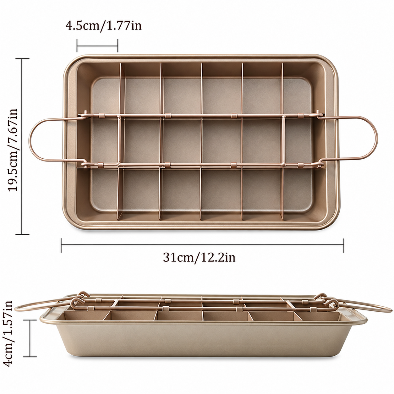 18-Portion Brownie Pan with Removable Divider - 8