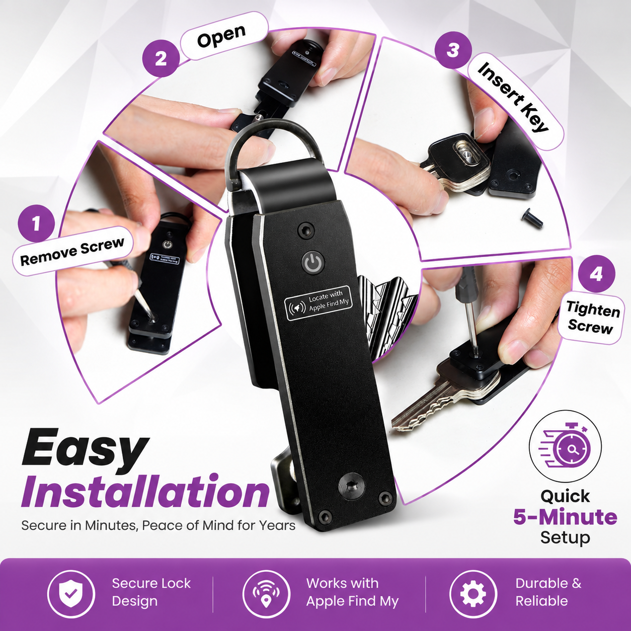 Smart Key Organizer with Apple Find My - 9