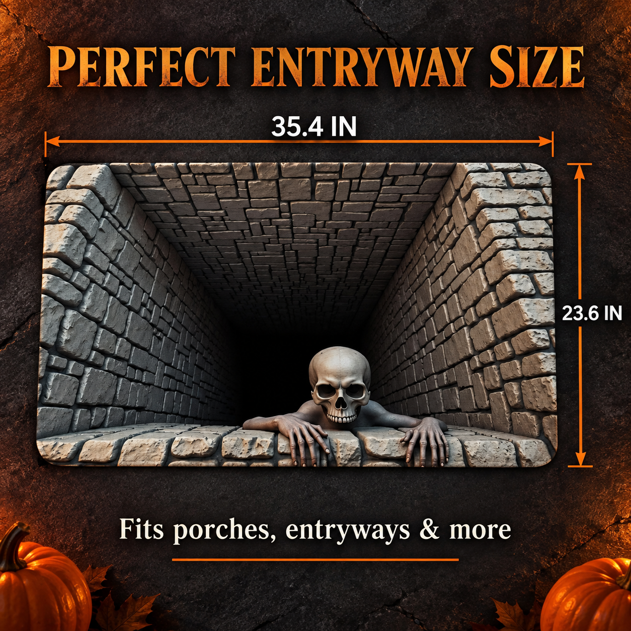 Halloween illusion mat dimensions 35.4 by 23.6 inches
