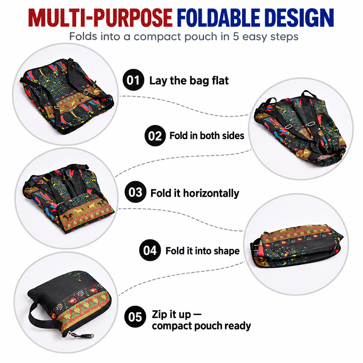 Foldable Drawstring Backpack