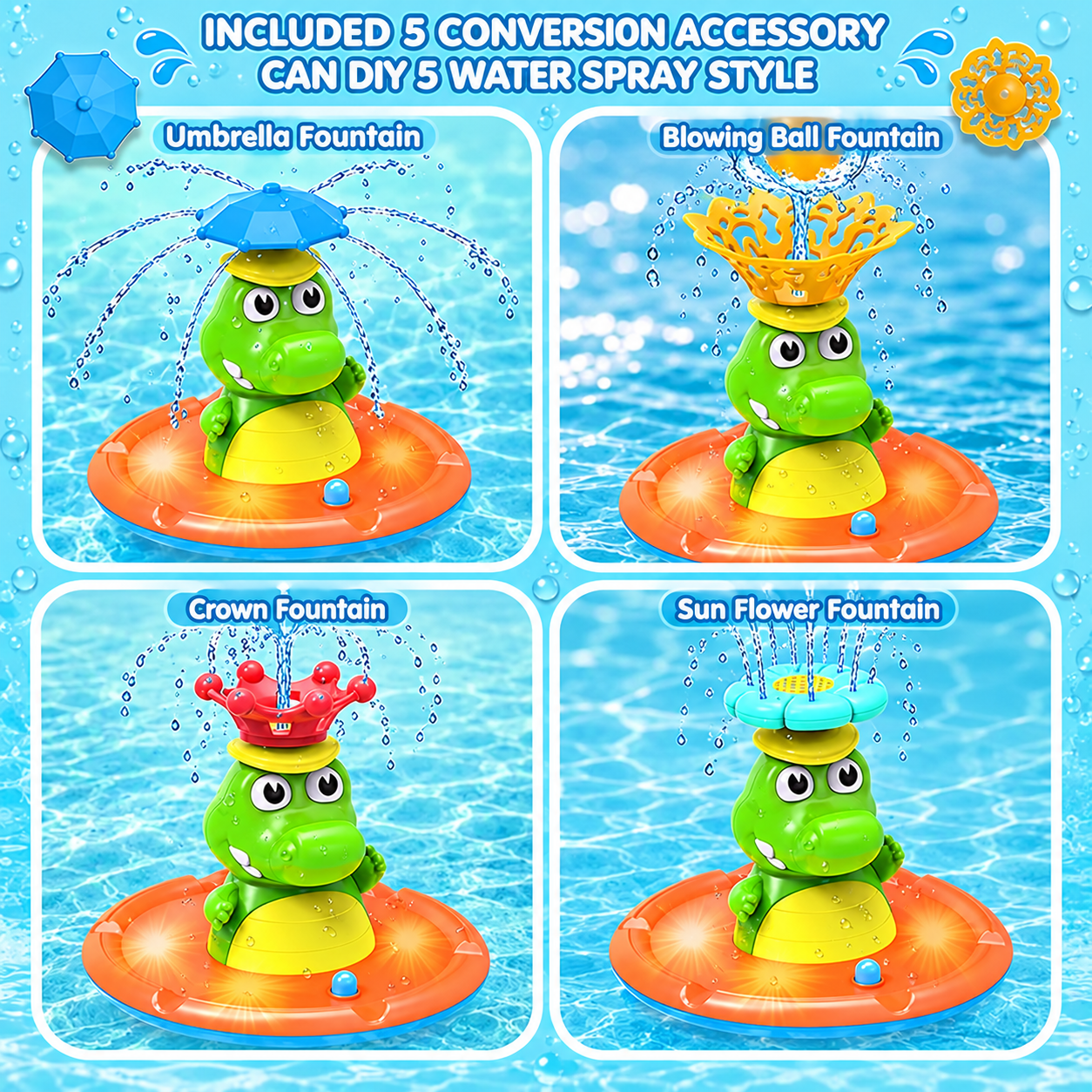 Christmas Magic Splashing Crocodile Bath Toy