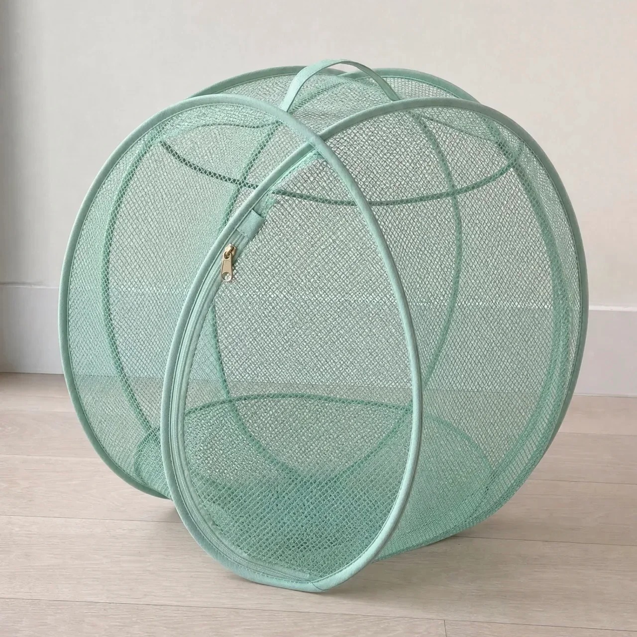 Mint green rolling mesh pet playpen