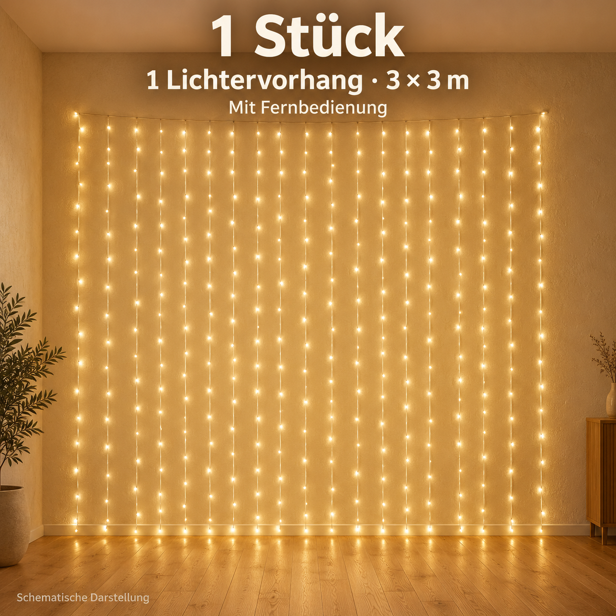 LED-Lichtervorhang für ein warmes, gemütliches Zuhause