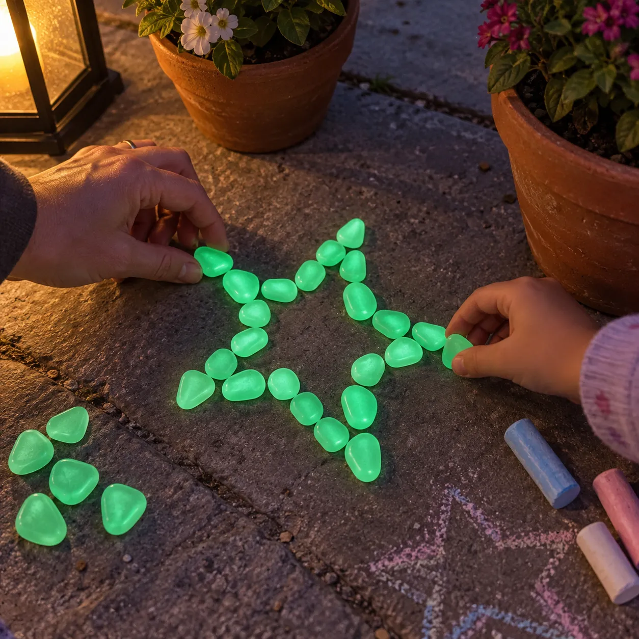 Lichtaufladbare Leuchtsteine für Garten und Wege – Produktabbildung
