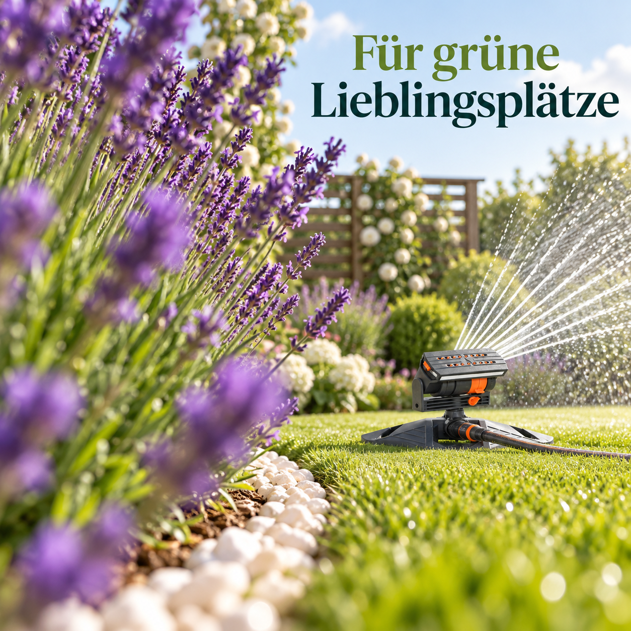Oszillierender Rasensprenger für entspannte Gartenbewässerung