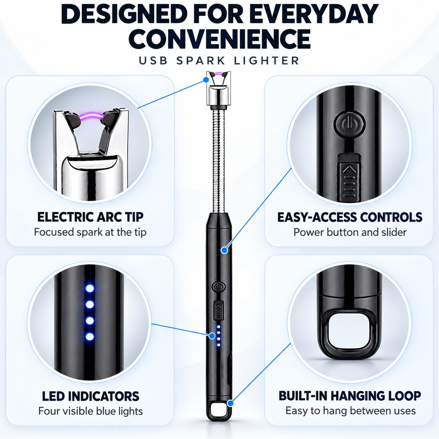 Christmas Flexible Arc Lighter — USB Rechargeable & Wind-Resistant - 6