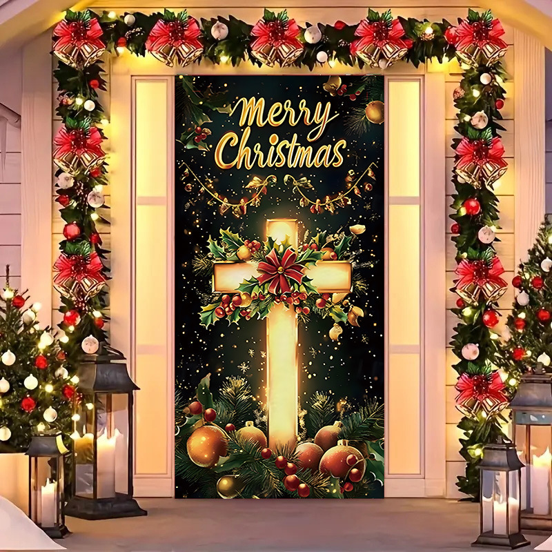 3D-Effect Christmas Door Cover