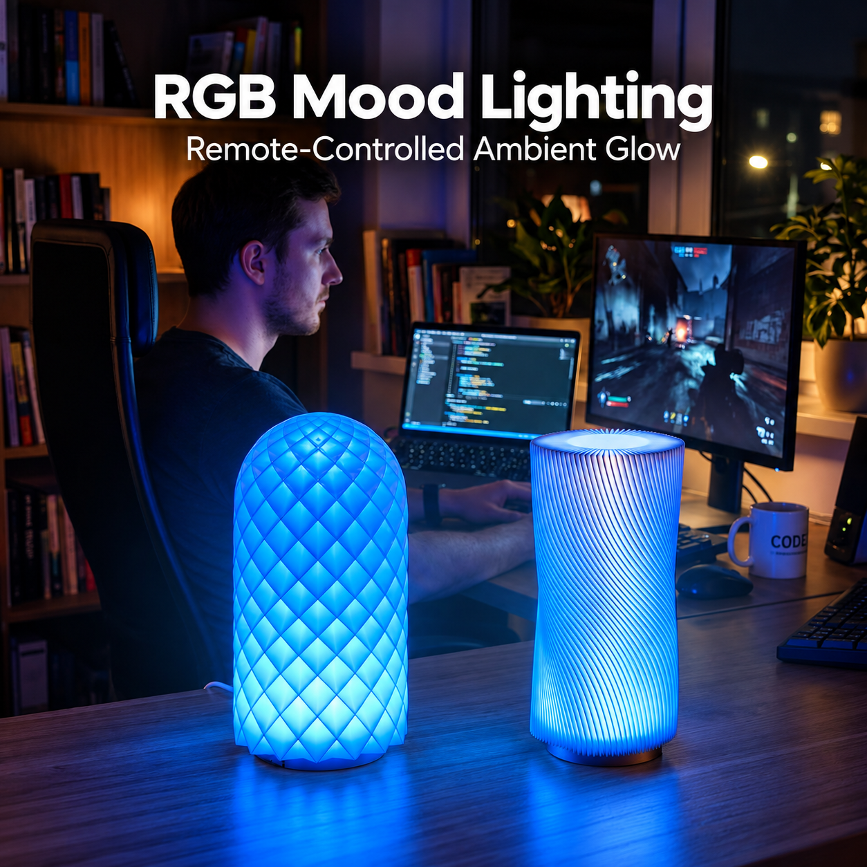 RGB USB Puck Light with 24-Key Remote
