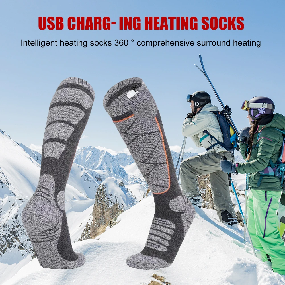 Rechargeable heated socks for skiing and snowy weather