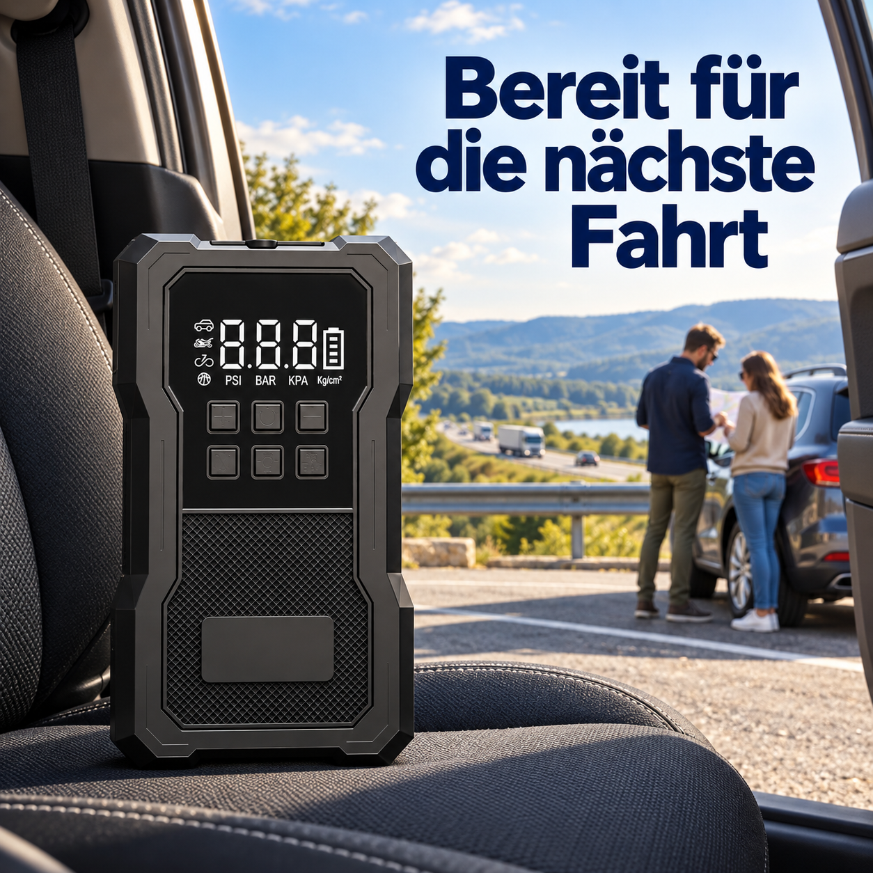 Starthilfe mit Kompressor – vorbereitet auf Batterie- und Reifenpannen