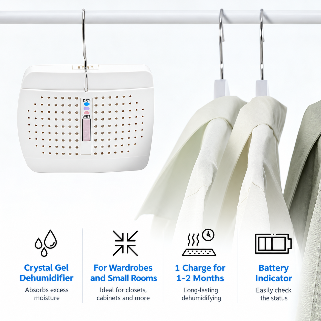 Rechargeable Mini Dehumidifier – Holiday Moisture Guard