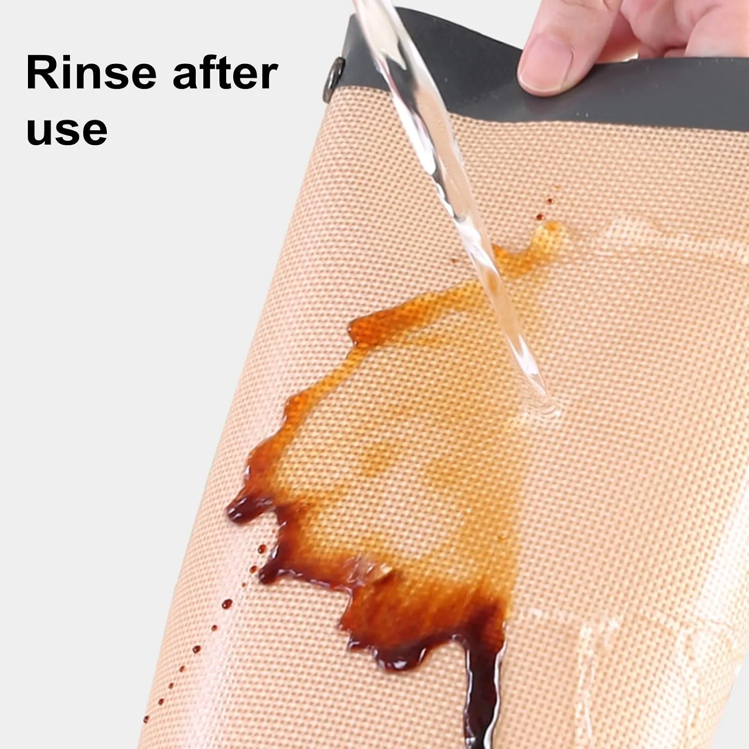 Nonstick baking mat rinsing clean after use