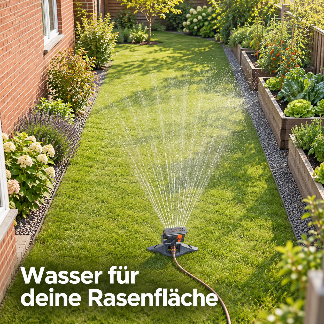 Oszillierender Rasensprenger für entspannte Gartenbewässerung