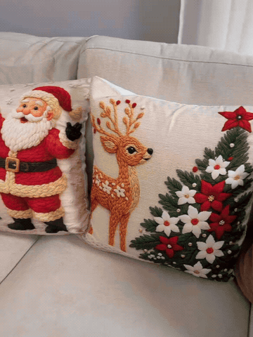 Christmas embroidered pillow covers video demonstration