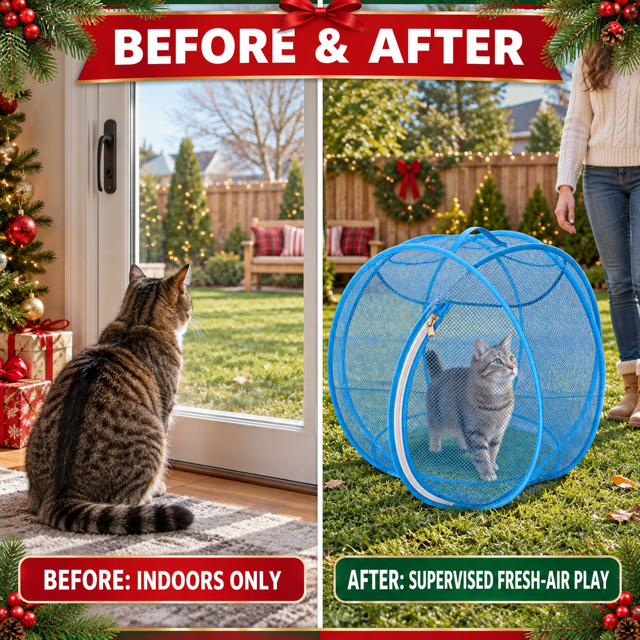 Before and after comparison of indoor-only time and supervised outdoor play