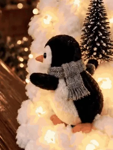 Leuchtende Pinguin-Schneegeschichte als Treppendekoration – Produktabbildung