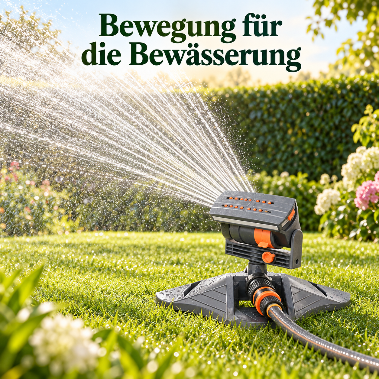 Oszillierender Rasensprenger für entspannte Gartenbewässerung