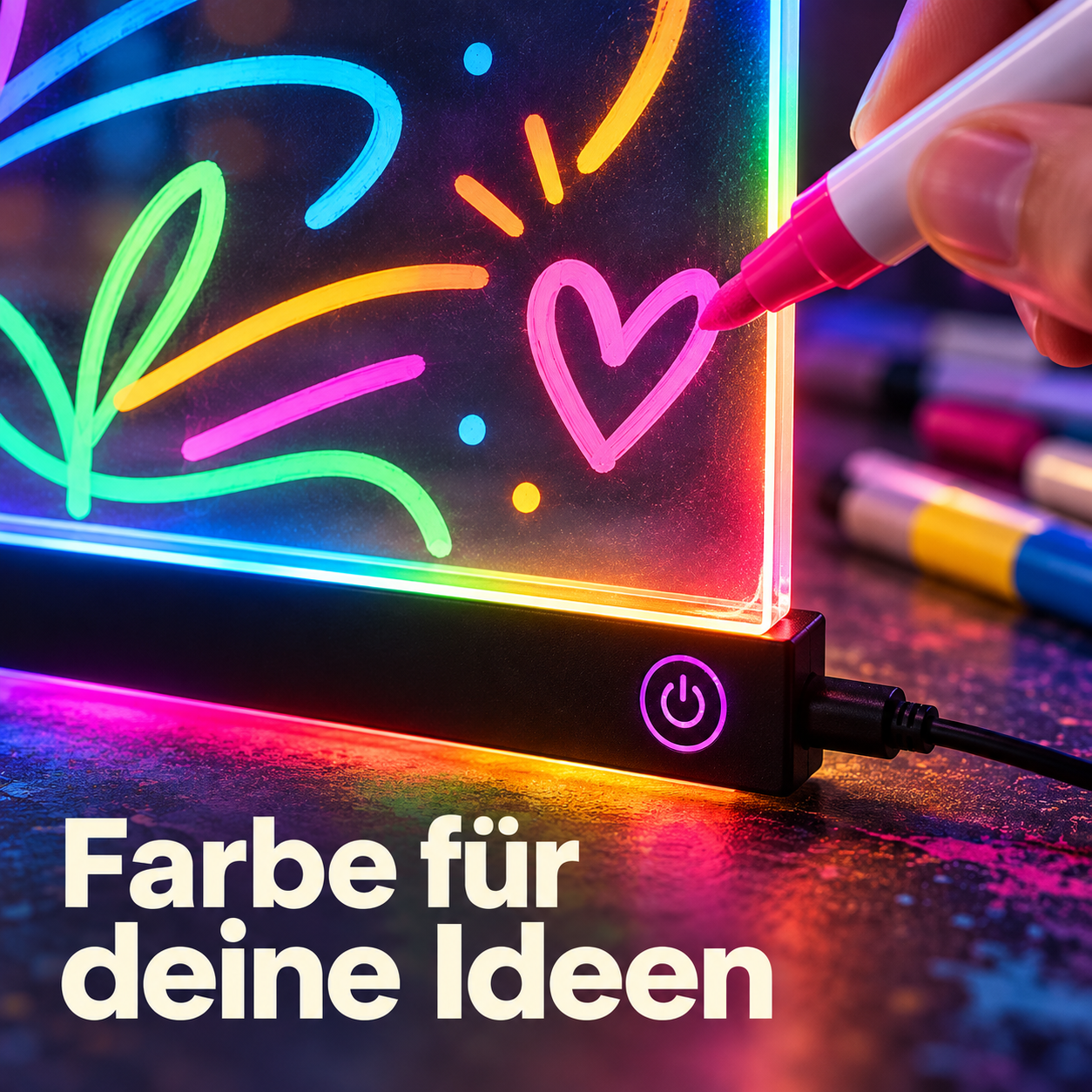 Leuchtende Acryltafeln für kreative Botschaften im 20er-Set